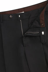 Pantaloni Richard in Lana Pregiata - Nero | Umit Benan