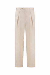 Johnny Trousers in Linen and Wool - Light Cream | Umit Benan
