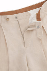 Johnny Trousers in Linen and Wool - Light Cream | Umit Benan