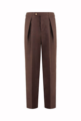 Johnny Trousers in Linen and Wool - Brown | Umit Benan
