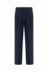 Pantaloni Johnny in Lino e Lana - Blu Marino | Umit Benan