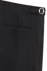 Robert Tuxedo Trousers in Silk and Wool - Black | Umit Benan
