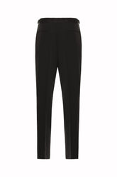 Robert Tuxedo Trousers in Silk and Wool - Black | Umit Benan