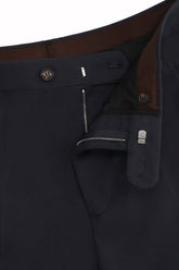 Matt Trousers in Cotton - Dark Navy | Umit Benan