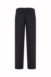 Matt Trousers in Cotton - Dark Navy | Umit Benan