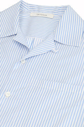 Havana Short Sleeve Shirt in Silk and Cotton - Light Blue | Umit Benan