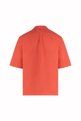 Cuban Shirt in Linen and Silk - Tomato | Umit Benan