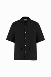 Cuban Shirt in Linen and Silk - Black | Umit Benan