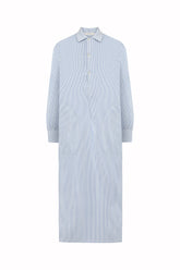 Medina Long Shirt in Silk and Cotton - Light Blue | Umit Benan