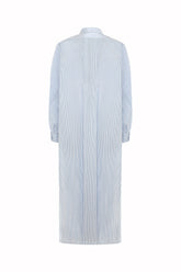 Medina Long Shirt in Silk and Cotton - Light Blue | Umit Benan