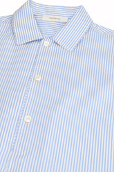 Medina Long Shirt in Silk and Cotton - Light Blue | Umit Benan