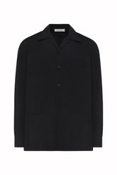 Santiago Overshirt in Silk - Dark Navy | Umit Benan