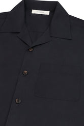 Santiago Overshirt in Silk - Dark Navy | Umit Benan