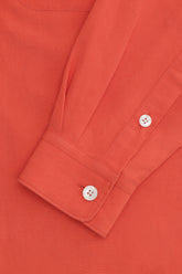 Jonah Overshirt in Linen and Silk - Tomato | Umit Benan