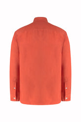 Jonah Overshirt in Linen and Silk - Tomato | Umit Benan