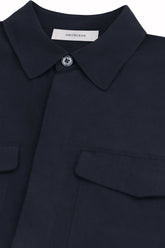 Jonah Overshirt in Linen and Silk - Dark Navy | Umit Benan