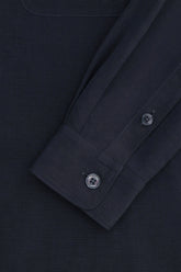 Jonah Overshirt in Linen and Silk - Dark Navy | Umit Benan
