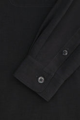 Jonah Overshirt in Linen and Silk - Black | Umit Benan