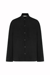 Francis Shirt in Linen and Silk - Black | Umit Benan
