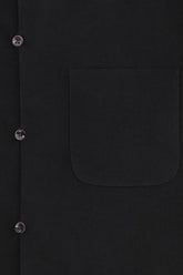 Francis Shirt in Linen and Silk - Black | Umit Benan