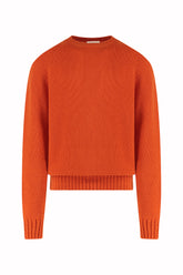 Milano Crew Neck in Cashmere - Tangerine | Umit Benan