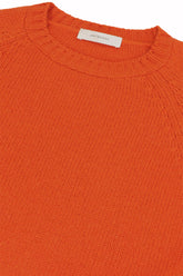 Milano Crew Neck in Cashmere - Tangerine | Umit Benan