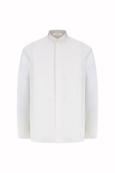 Bruce Tuxedo Shirt in Cotton and Silk - White | Umit Benan