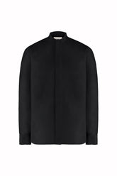 Bruce Tuxedo Shirt in Cotton and Silk - Black | Umit Benan