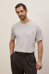 T-shirt James a Maniche Corte in Cotone - Grigio Chiaro | Umit Benan