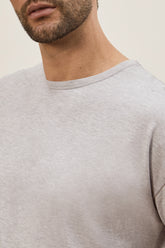 T-shirt James a Maniche Corte in Cotone - Grigio Chiaro | Umit Benan