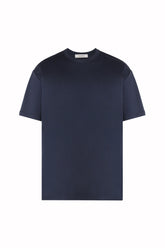 T-shirt James a Maniche Corte in Cotone - Blu Scuro | Umit Benan