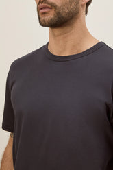 T-shirt James a Maniche Corte in Cotone - Blu Scuro | Umit Benan
