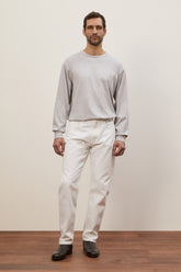 T-shirt James a Maniche Lunghe in Cotone - Grigio Chiaro | Umit Benan