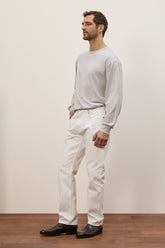 T-shirt James a Maniche Lunghe in Cotone - Grigio Chiaro | Umit Benan