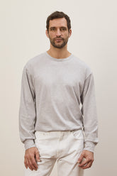 T-shirt James a Maniche Lunghe in Cotone - Grigio Chiaro | Umit Benan