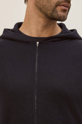 Sunset Hoodie in Cashmere and Silk - Dark Navy | Umit Benan
