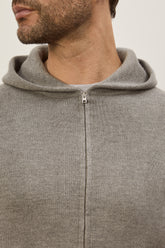 Sunset Hoodie in Cashmere and Silk - Grey | Umit Benan