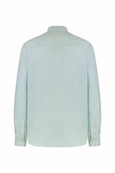 Western Shirt in Cashmere and Linen - Light Blue | Umit Benan