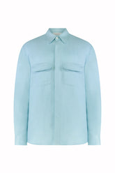 Jonah Overshirt in Linen and Silk - Smurf | Umit Benan