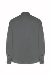 Jonah Overshirt in Linen and Silk - Dark Grey | Umit Benan