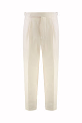 Pietro Trousers in Silk, Cupro, and Cotton - Cream | Umit Benan
