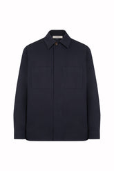 Overshirt Jerome in Cotone e Seta - Blu Scuro | Umit Benan