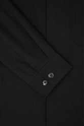 Jerome Overshirt in Cotton and Silk - Black | Umit Benan