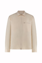 Selly Overshirt in Silk, Cupro, and Cotton - Cream | Umit Benan