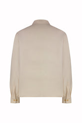 Selly Overshirt in Silk, Cupro, and Cotton - Cream | Umit Benan