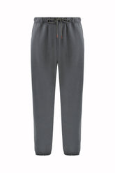 Pantaloni Joggers Sly in Cotone, Seta e Cashmere - Grigio Scuro | Umit Benan