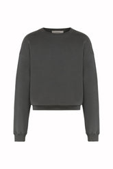 Victory Crewneck in Cotton, Silk, and Cashmere - Dark Grey | Umit Benan