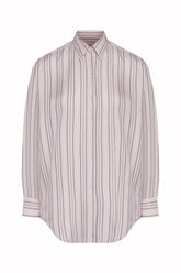 Marghe Shirt in Silk - Sunrise Stripes | Umit Benan