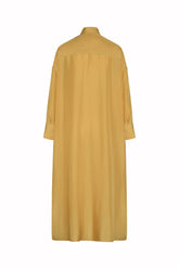 Cassis Shirt Dress in Silk - Gold | Umit Benan