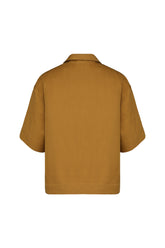 Michelle Short Sleeve Shirt in Linen and Silk - Mustard | Umit Benan